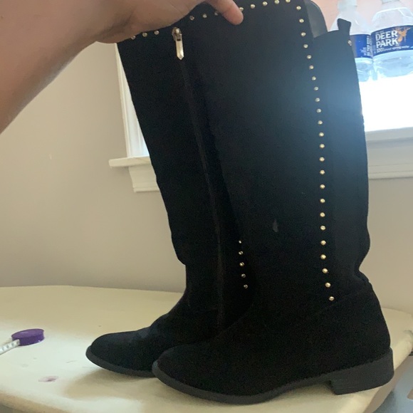 Tall black studded Sam Edelman Knee Boots - Picture 8 of 13